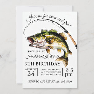 Convites Aniversário de Pesca Editável