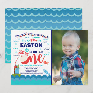 Convites Aniversário de Pesca O-Fish-Ally Um Partido