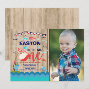 Convites Aniversário de Pesca O-Fish-Ally Um Partido