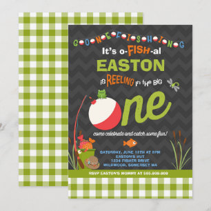 Convites Aniversário de Pesca O-Fish-Ally Um Partido