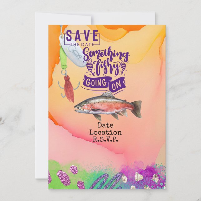 Convites Aniversário de pescadores amantes com aquarela de  (Frente)