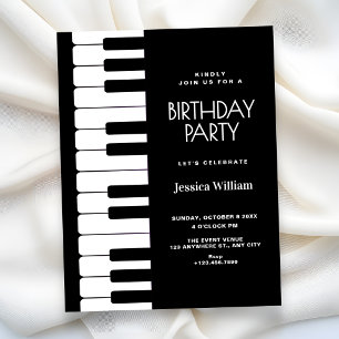 Convites aniversário de piano 