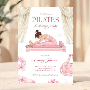 Convites Aniversário de Pilates Elegante e Sophisticado