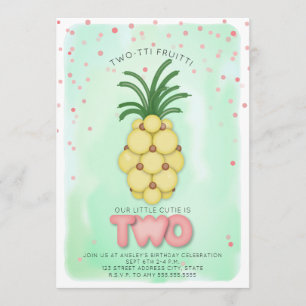 Convites Aniversário de Pineapple Balon Pink Twotti Fruitt