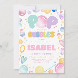 Convites Aniversário de pop sobre Bubbles
