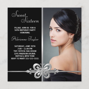 Convites Aniversário de prata do doce dezesseis da foto da