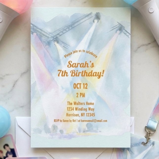 Convites Aniversário de Pré-Adolescente de K Pop (Criador carregado)