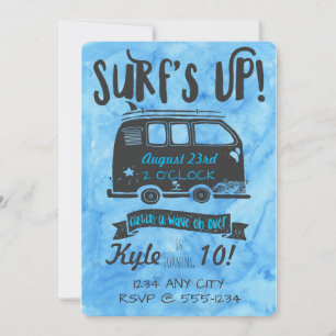 Convites Aniversário de Pré-Adolescente - Tema Surf