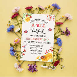 Convites Aniversário de Primavera de Verão de Ladybird Baby