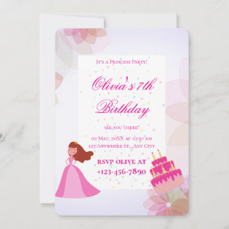 Convites Aniversário de princesa da Disney elegante