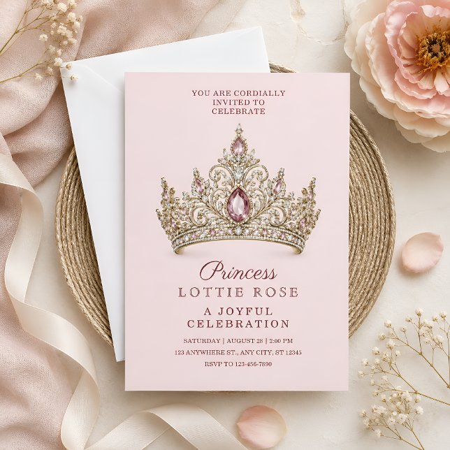 Convites Aniversário de Princesa Luxuosa (Criador carregado)