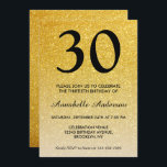 Convites Aniversário de qualquer Luz Dourada Negra<br><div class="desc">Celebre a sua celebração de aniversário com este Convite de Cartão de Aniversário do Glam Na moda Black e Dourado Glitter Sparkle.</div>