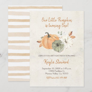Convites Aniversário de Queda O Pequeno Pumpkin é Um
