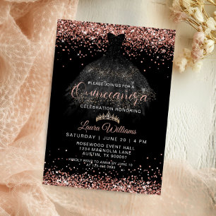 Convites Aniversário de Quinceañera Princesa com Brilho em