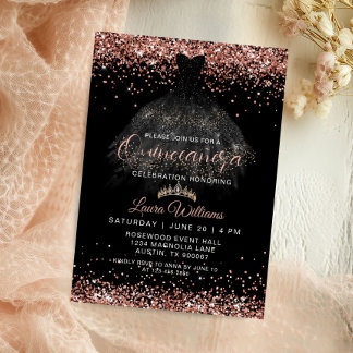 Convites Aniversário de Quinceañera Princesa com Brilho em 
