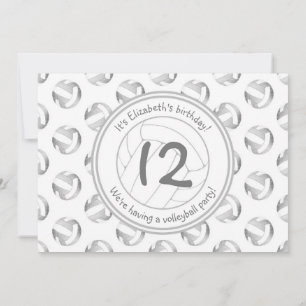 Convites aniversário de raparigas do padrão dos volleybolas