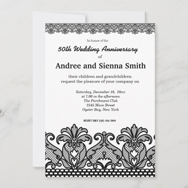 Convites Aniversário de rendas (Frente)