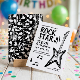 Convites Aniversário de Rock Star de Guitarra de Rock and R