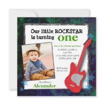 Aniversário de Rockstar Menino com Guitarra e Estr