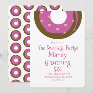 Convites Aniversário de Rosquinha de chocolate com Dia de 