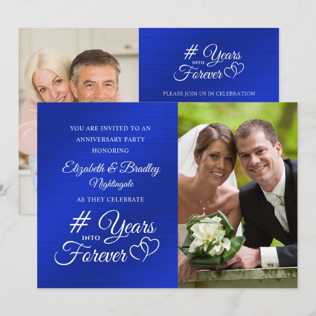 Convites Aniversário de Safira Corações ANOS NO INFINITO (Frente/Verso)