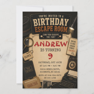 Convites Aniversário de Sala de Fuga Personalizada