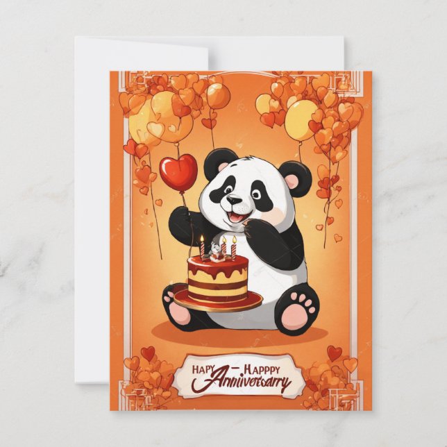 Convites Aniversário de selivraiagem de Panda (Frente)