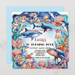 Convites aniversário de tartaruga arco-íris