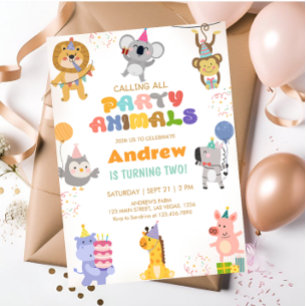 Convites Aniversário de Todos os Animais de Festa