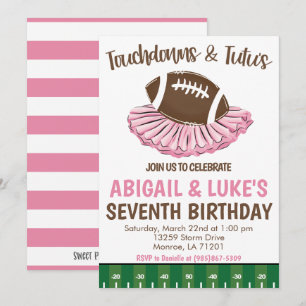 Convites Aniversário de Touchdown e Tutu
