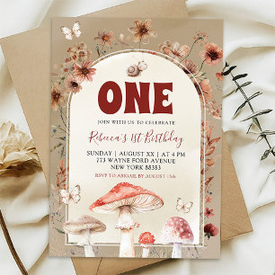 Convites Aniversário de um ano Boho Wildflower Caracol e Co