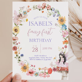 Convites Aniversário de um ano da Fada Floral de Primavera