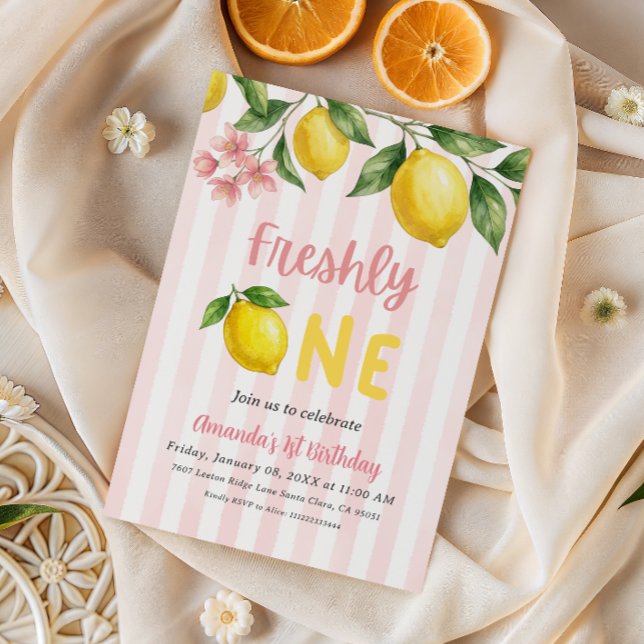 Convites Aniversário de Um Ano da Freshly One no Mercado de (Criador carregado)