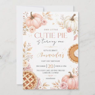 Convites Aniversário de um ano da Menina Abóbora Little Cut