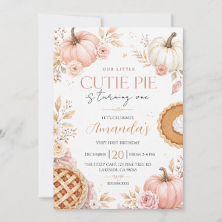 Convites Aniversário de um ano da Menina Abóbora Little Cut