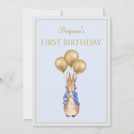Convites Aniversário de um ano do coelho personalizado