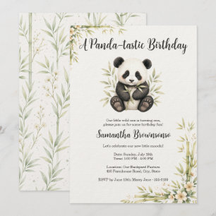 Convites Aniversário de um ano do Panda Fofo