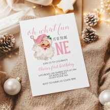 Aniversário de Um Ano do Papai Noel Rosa de Natal