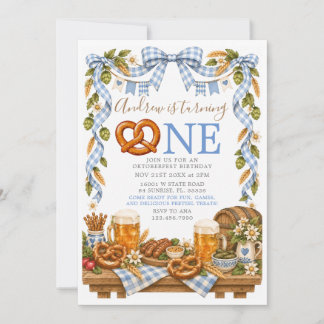 Convites Aniversário de um ano do Pretzel Azul da Oktoberfe