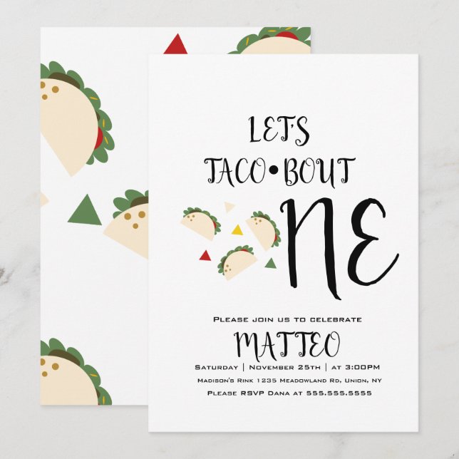 Convites Aniversário de Um Ano do Taco Moderno (Frente/Verso)