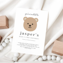 Convites Aniversário de um ano do ursinho de pelúcia