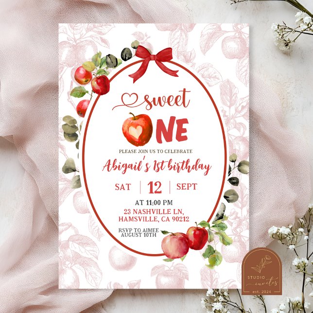 Convites Aniversário de Um Ano Tema Outono Toile (Criador carregado)