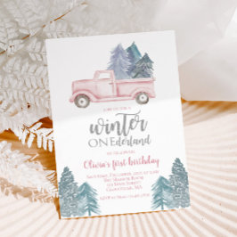 Convites Aniversário de um ano Winter Onederland caminhão r