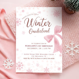 Convites Aniversário de Um Ano Winter Onederland Flor de Ne