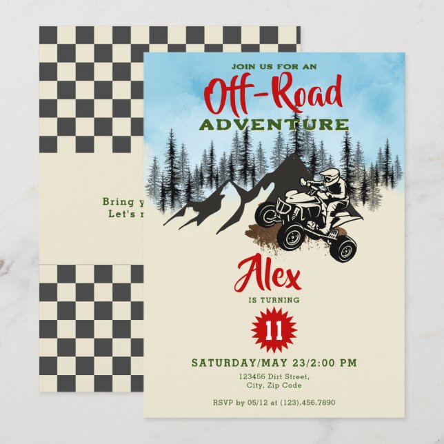 Convites Aniversário de um Caminhão de Tração ao Longo da E (Frente/Verso)