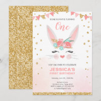 Aniversário de uma garota rosa com Páscoa