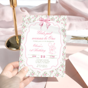 Convites Aniversário De Uma Menina De Ganso Fofo Elegante R