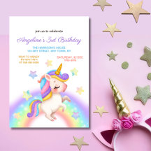 Aniversário de Unicórnio de Estrelas de Arco-íris 