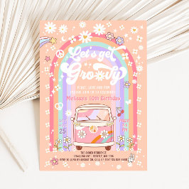 Convites ANIVERSÁRIO DE VAN Let's Get Groovy PARA TODAS AS