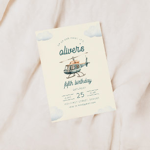 Convites Aniversário de Voo de Helicóptero para Cima e Long